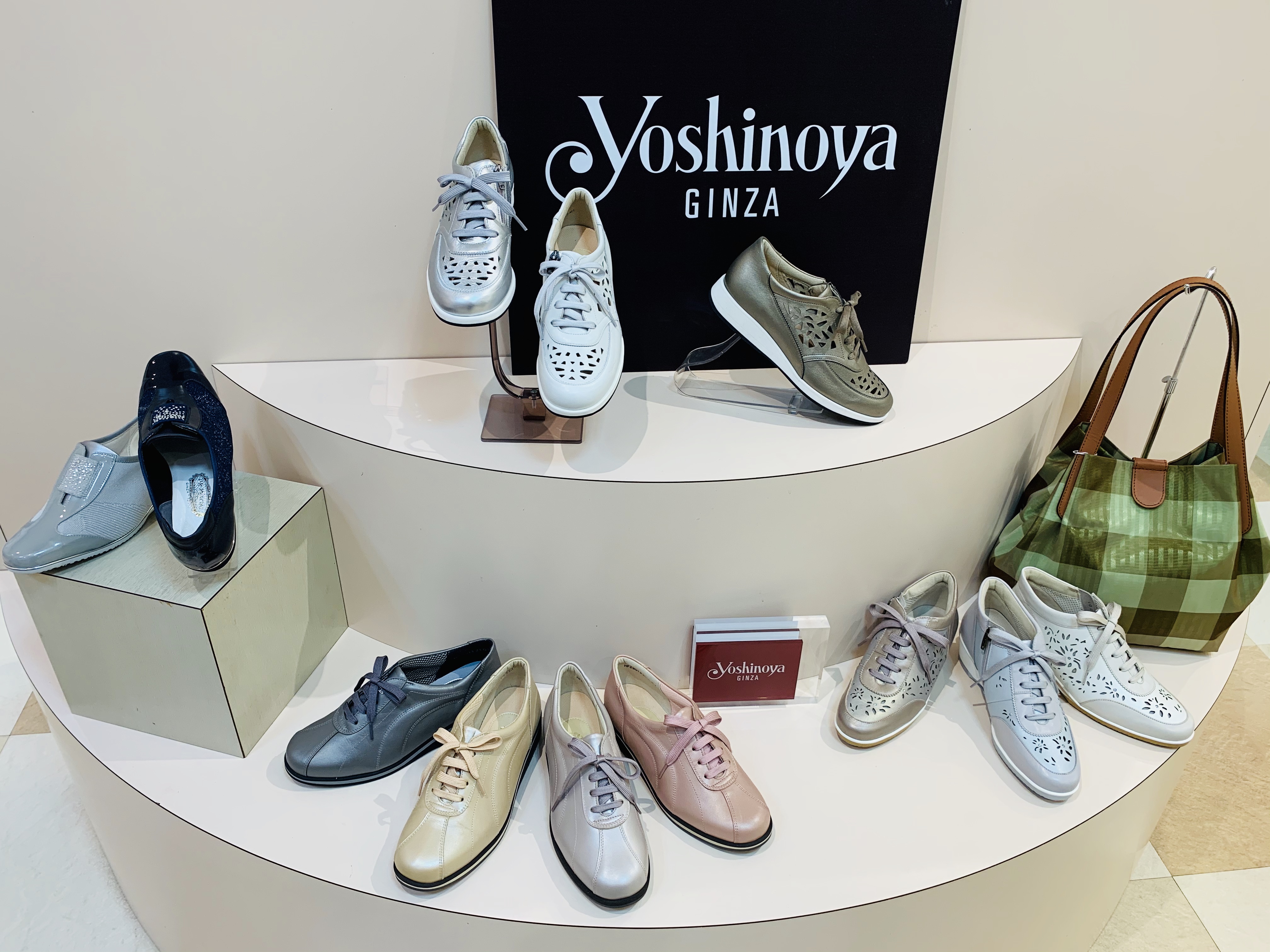 【yoshinoya GINZA オープントゥパンプス】銀座ヨシノヤ 靴